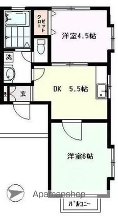 ハイツモミジ[2K/37.5m2]の間取図