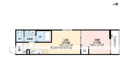 立川セイワレジデンスⅡ[1LDK/31.39m2]の間取図