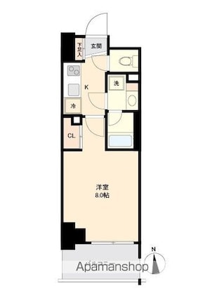 プライマル南砂[1K/25.29m2]の間取図