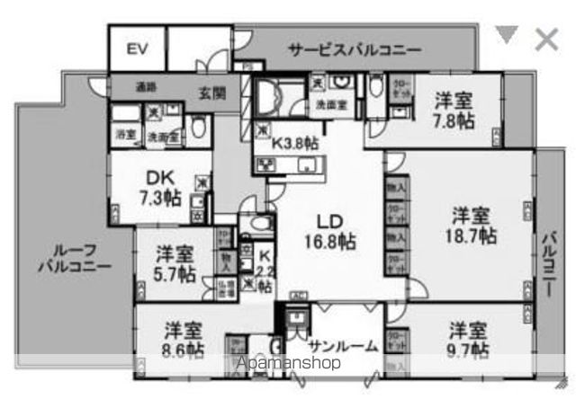 昭島市朝日町のマンションの間取り