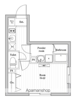 コンポジット渋谷本町[1K/23.69m2]の間取図