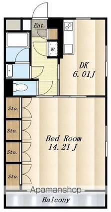 東京都武蔵野市境４丁目[1DK/49.22m2]の間取図
