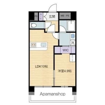 セレスティアル江平[1LDK/40m2]の間取図