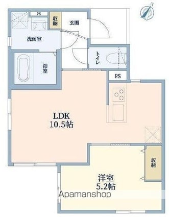 東京都杉並区阿佐谷北２丁目[1LDK/36.46m2]の間取図