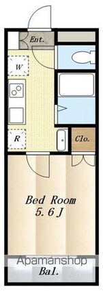ゼルコバハイツ[1K/20.79m2]の間取図