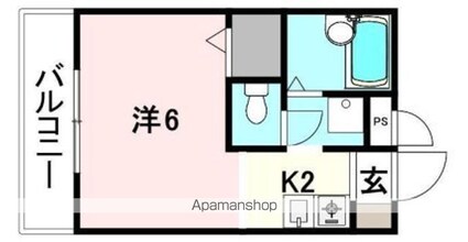 カハラ[1K/19.87m2]の間取図