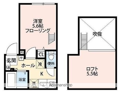 グランクオール板橋本町サウスレジデンス[1K/18.16m2]の間取図