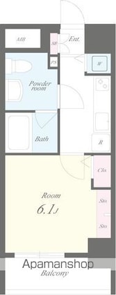 アールコート早稲田[1K/25.11m2]の間取図