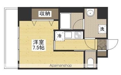 広島県広島市中区加古町[1K/27.11m2]の間取図