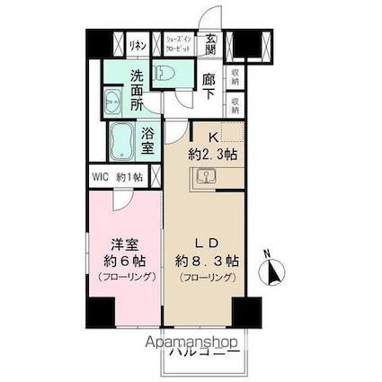 カメリアコート　新宿[1LDK/45.5m2]の間取図