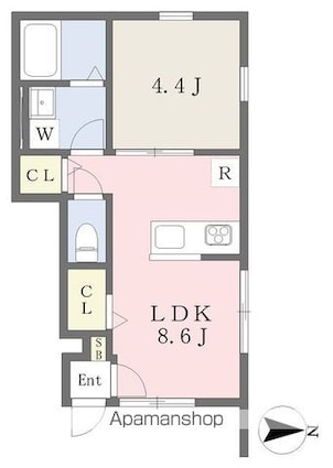 ＧＡＬＬＥＲＹ　ＨＯＵＳＥ　ＳＡＹＡ[1LDK/31.05m2]の間取図
