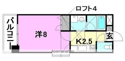 マリアージュ朝生田[1K/25.42m2]の間取図