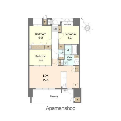 S−RESIDENCE愛宕SOUTHの間取り写真