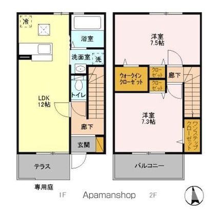 東京都青梅市新町３丁目[2LDK/66.78m2]の間取図