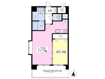 ＩＬ　ＭＡＲＥ[1LDK/41.13m2]の間取図