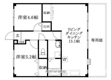 フォブール三好Ｃ棟[2LDK/52.99m2]の間取図