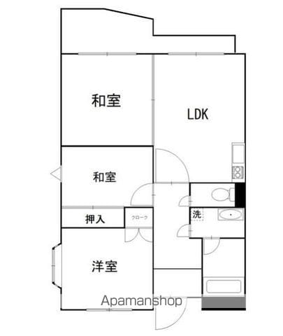 世田谷区給田のマンションの間取り