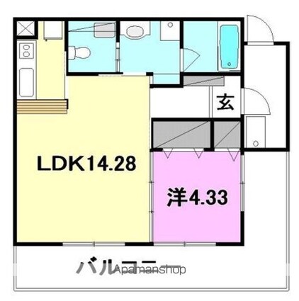 ＢＯＷマンション[1LDK/46.44m2]の間取図