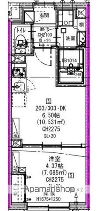 エルファーロ三軒茶屋Ⅴ[1DK/26.35m2]の間取図