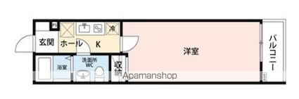 ヒルズ馬橋Ⅱ[1K/25.13m2]の間取図