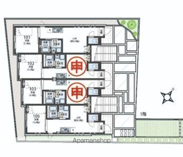 ザ・シエスタ成城学園グレシアーレ[1LDK/31.66m2]の間取図