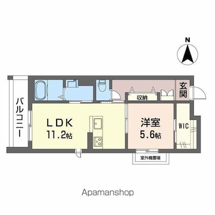 ハルミエールⅡ[1LDK/46.62m2]の間取図