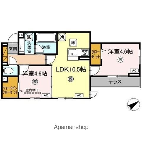 【仮）ＤーＲＯＯＭ登戸３丁目の間取り】