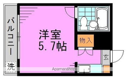 サン・フル中野富士見町[1R/17.25m2]の間取図