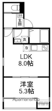 ＧＲＡＤＵＳ八千代台Ⅲ[1LDK/30.3m2]の間取図