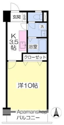 フォルテ小坂[1K/31.68m2]の間取図