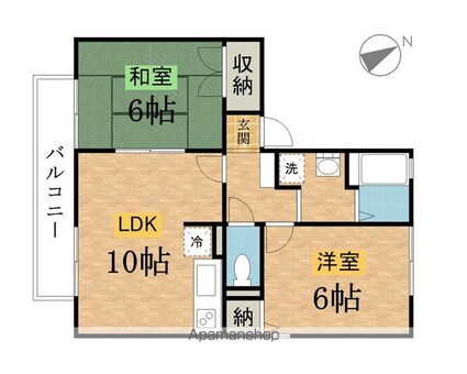 ボナール杉本[2LDK/50.47m2]の間取図