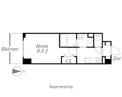 Ｂｒｉｇｈｔ　Ｇａｔｅ　名古屋[1K/27.61m2]の間取図