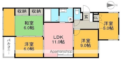 あぞのハイツ[4LDK/79.9m2]の間取図