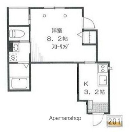 Ｆｌｅｃｈｉｒ[1K/28.91m2]の間取図