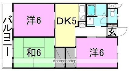 レーベンイケダ土居田Ⅱ[3K/53.1m2]の間取図