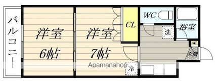 イーグルハイツ宮町[2K/31.85m2]の間取図