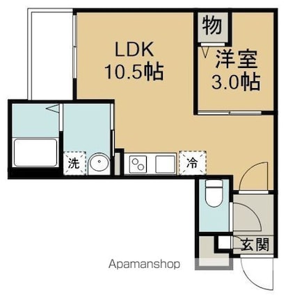 Ｊａｃｋ　ｍａｔｏｂａ　Ⅳ[1LDK/32.44m2]の間取図