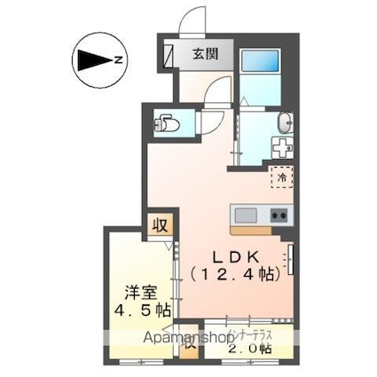 グラン　フェリー[1LDK/44.47m2]の間取図