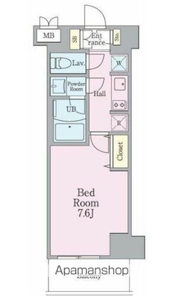 リビオメゾン南砂町[1K/25.2m2]の間取図