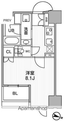 東神田テラスレジデンス[1K/27.62m2]の間取図