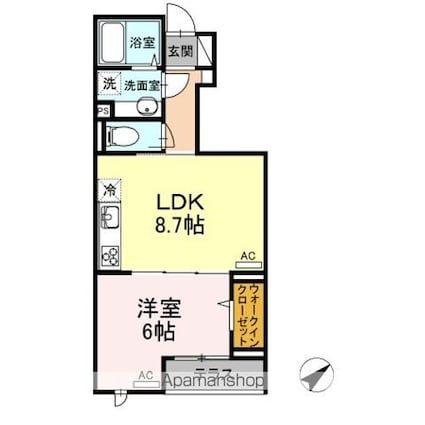 ノーブル・ルミナス笹塚[1LDK/36.95m2]の間取図