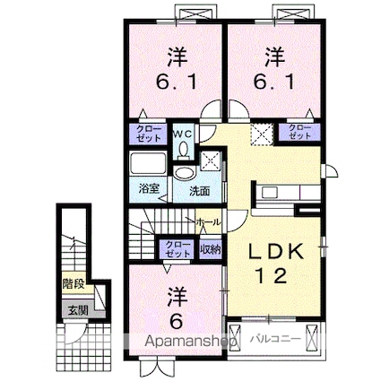 ＮＭＯＮ・ⅡＪ[3LDK/67.47m2]の間取図