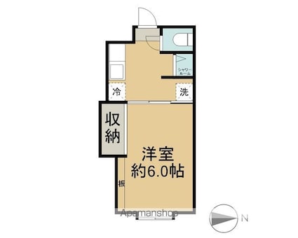 カルチェラタン・アパートメント[1K/20m2]の間取図