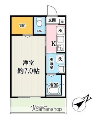 （仮称）キャメル柏の葉キャンパス７Ａ[1K/23.68m2]の間取図