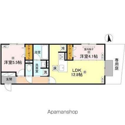ＤーＲＯＯＭ　東矢倉[2LDK/54.36m2]の間取図