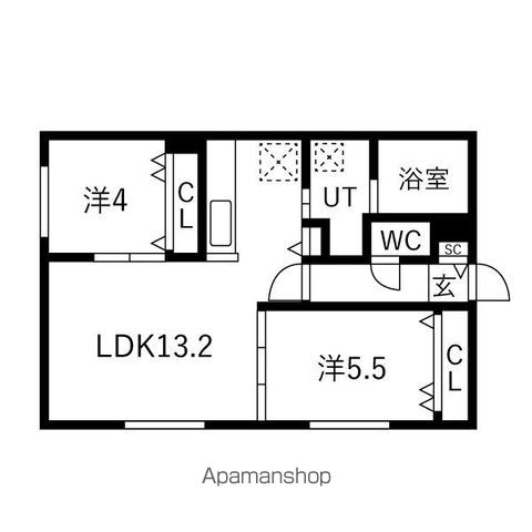 MODA N13の間取り写真