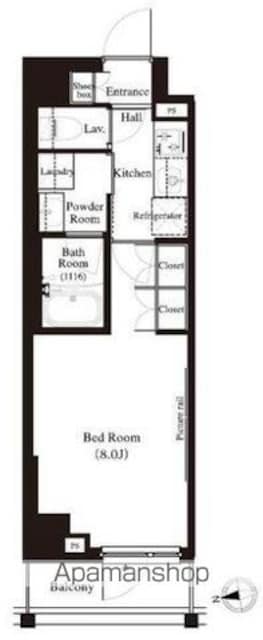 アーバンパーク江古田の森[1K/25.52m2]の間取図