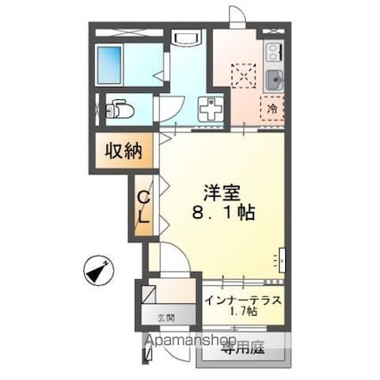 仮称）守山市播磨田町アパート[1K/33.72m2]の間取図