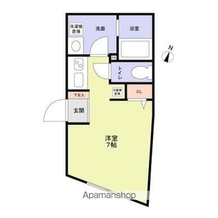 ＶＩＳＴＡ　ＨＯＮＡＮＣＨＯ[1R/20.45m2]の間取図