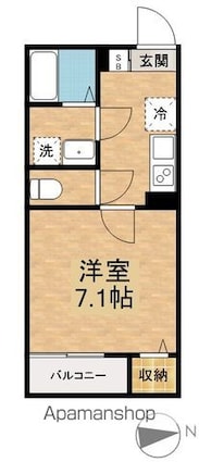 Ｔ’ｓ　Ｃｕｏｒｅ西武柳沢[1K/25.44m2]の間取図